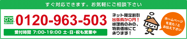 0120-963-503 インターネット限定価格実施中